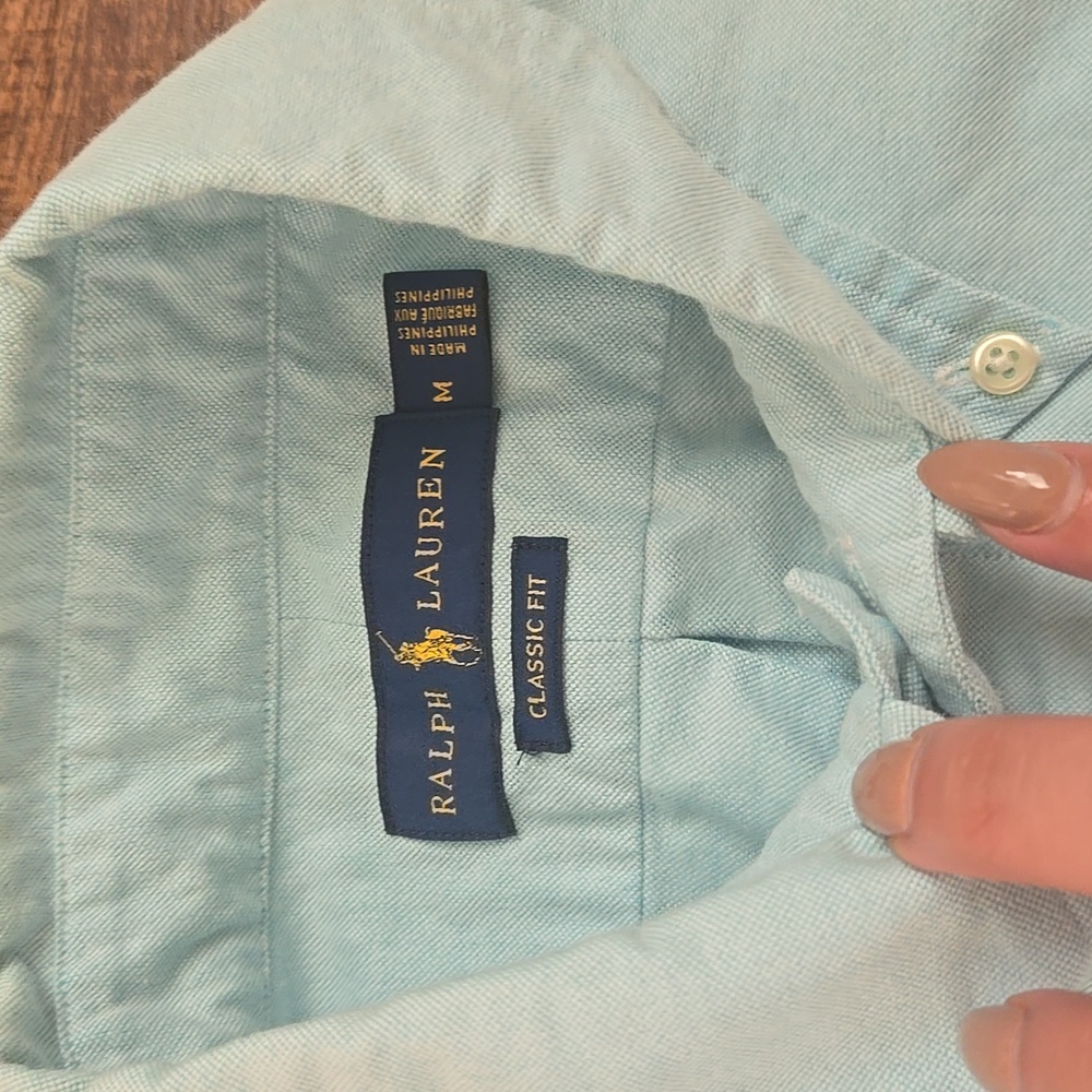 Polo Ralph Lauren Oxford Short Sleeve Shirt Classic Fit Preppy Medium - Picture 3 of 7